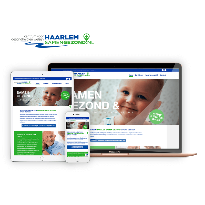 Schermafbeelding van de website van Haarlem Samen Gezond