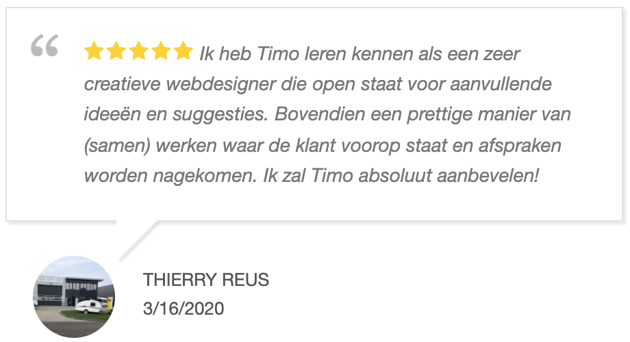 Schermafbeelding van de website van Huur je Camper, deel 1