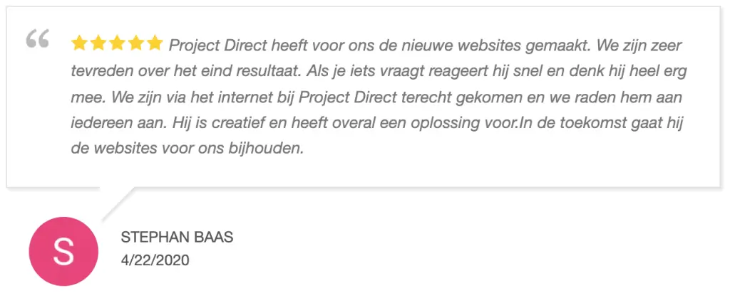 Schermafbeelding van de website van Schilders Online