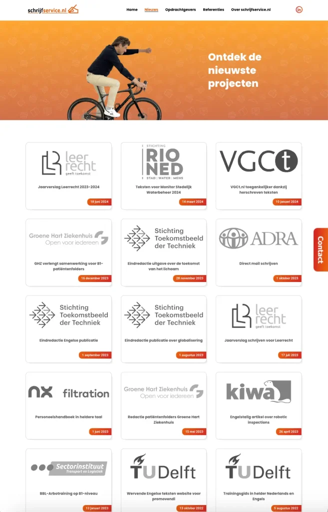 Schermafbeelding van de website van Schrijfservice.nl, deel 4