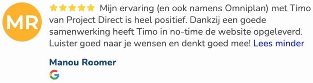 Schermafbeelding van de website van Omniplan, deel 1