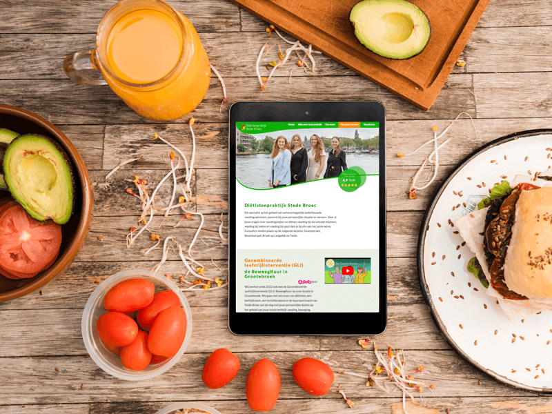 Schermafbeelding van de website van Diëtistenpraktijk Stede Broec, deel 3