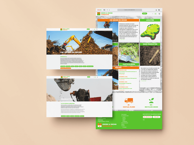 Schermafbeelding van de website van Groen & Grond Combinatie, deel 2