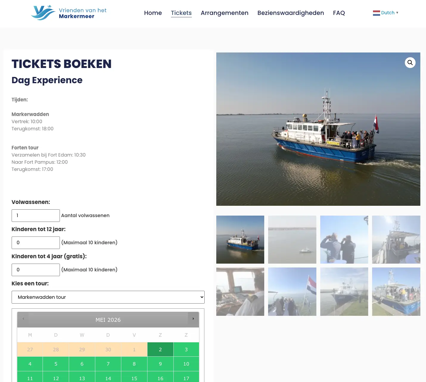 Schermafbeelding van de website van Vrienden van het Markermeer