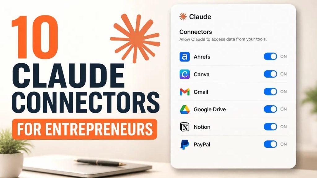Overzicht van Claude-koppelingen met onder meer Gmail, Google Drive, Canva en Notion