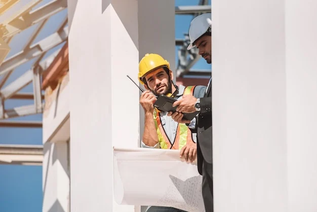 Aannemers – bouwteam overlegt tijdens het project