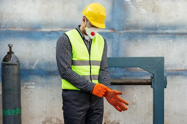 Asbestverwijderaars – handschoenen en ademhalingsbescherming gebruiken