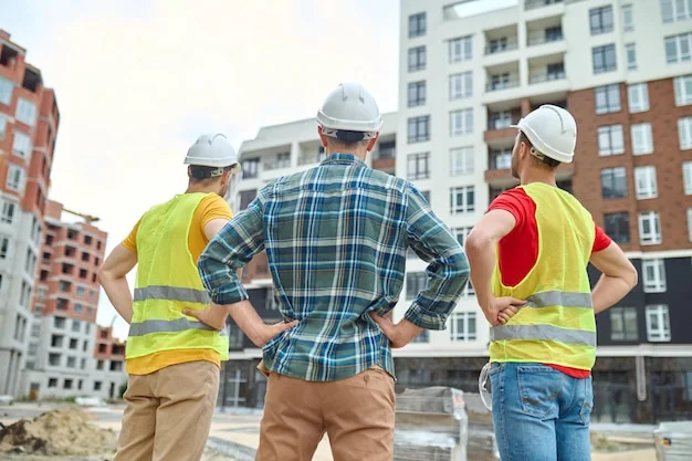 Bouwbedrijven – bouwteam overziet een nieuwbouwproject