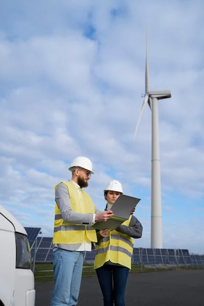 Duurzame energie – technische specialisten werken samen