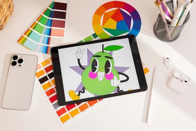 Grafisch ontwerpers – creatieve studio met kleuren en illustraties