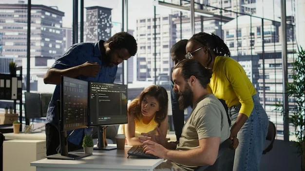 IT- en softwarebedrijven – ontwikkelteam werkt samen aan nieuwe software
