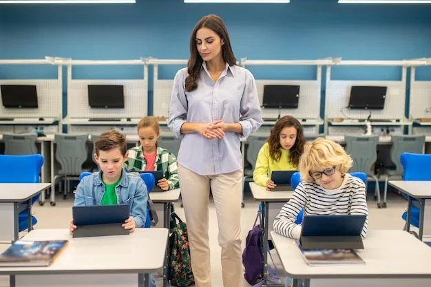 Onderwijs – leerlingen werken digitaal met tablets