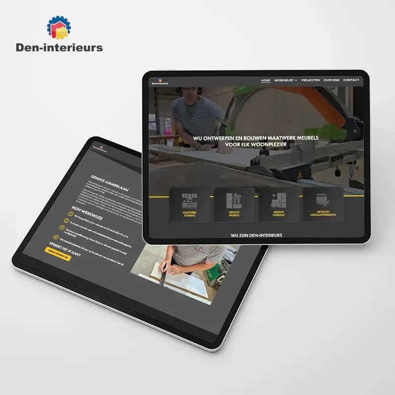 Den Interieurs: website met video, gemaakt door Project Direct