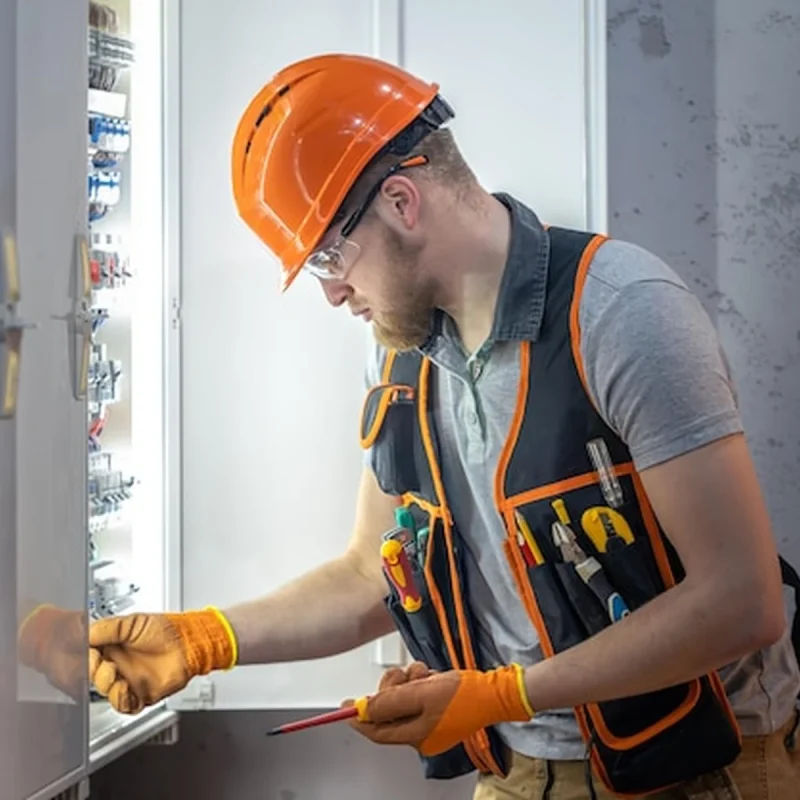 Elektriciens – uitgelichte afbeelding vakman bij groepenkast