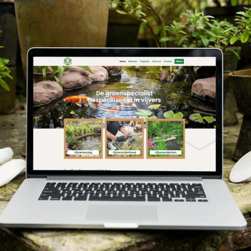 Neefjes Groenvoorziening: website vijvers, gemaakt door Project Direct